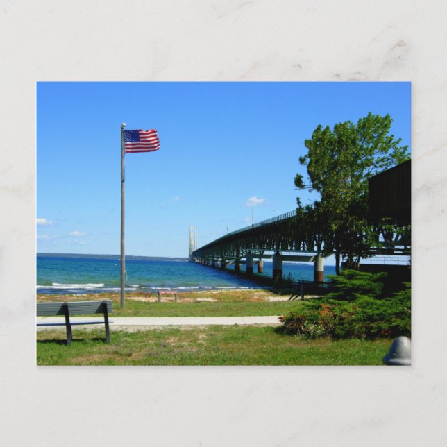 Majestic Mackinaw Bridge Postcard (Front)