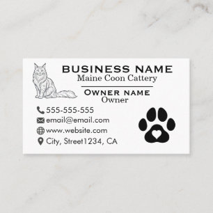 Majestic Maine Coon Cattery Breeder Custom Business Card
