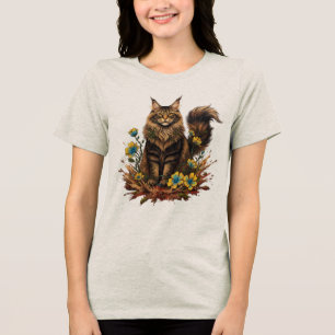 Majestic Maine Coon Nature Art Tri-Blend Shirt