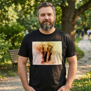 Majestic Male African Elephant Walking Watercolor T-Shirt