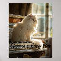 Majestic Melody: Persian Cat on the Piano