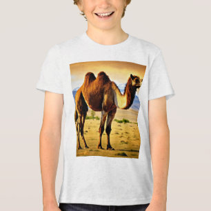 Majestic Mongolian Bactrian Camel in 8K Ultra HD Tri-Blend Shirt