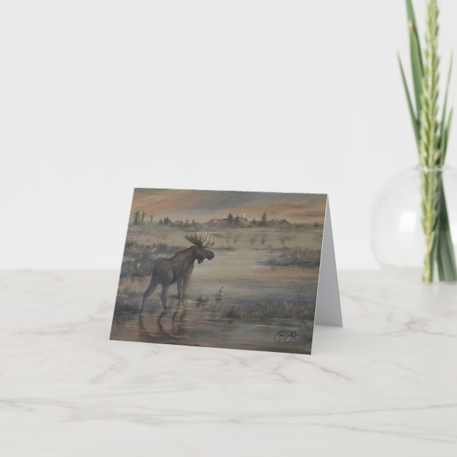 Majestic Moose- Hand Painted Card (Front)