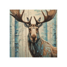 Majestic Moose Head design with light blue