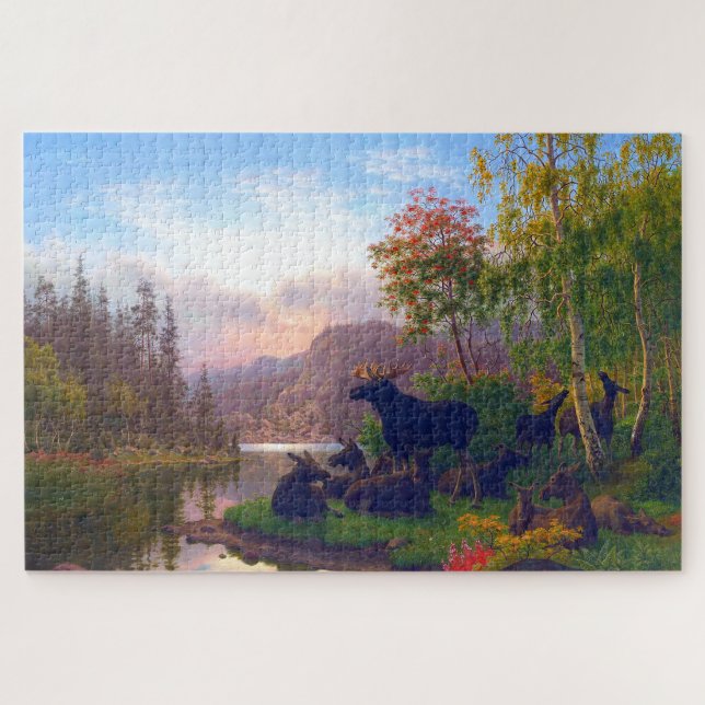 Majestic Moose in a Swedish Autumn Landscape  Jigsaw Puzzle (Horizontal)
