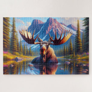 Majestic Moose Peaks, Mountain Peaks Jigsaw Puzzle