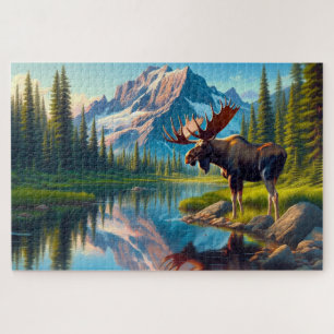 Majestic Moose Peaks, Mountain Peaks Jigsaw Puzzle