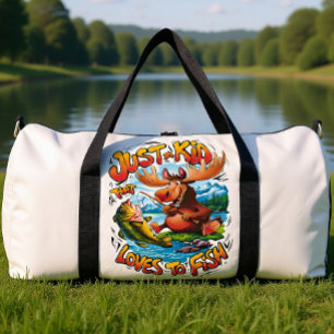 Majestic Moose With a Fish: Duffle Bag