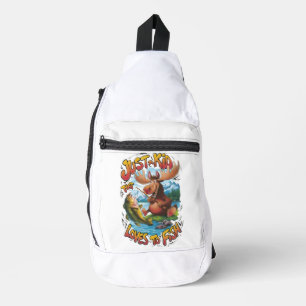 Majestic Moose With a Fish:  Sling Bag