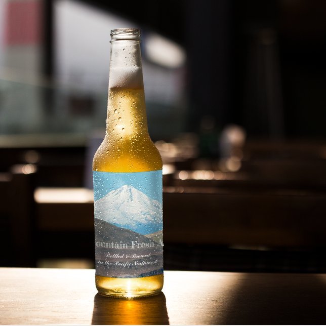 Majestic Mount Hood Personalised Beer Bottle Label (In Situ)