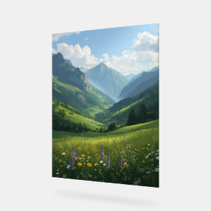 Majestic Mountain Bloom – Artistic Nature Print fo Acrylic Sign