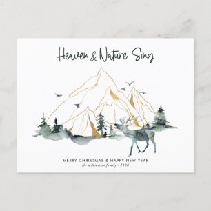 Majestic Mountain  Forest Woodland Christmas Card