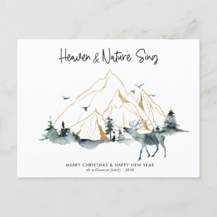 Majestic Mountain Forest Woodland Christmas Card