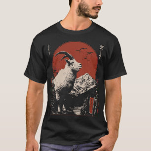 Majestic Mountain Goat Alpine Wildlife Design T-Shirt