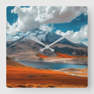 Majestic Mountain Lake Landscape Wall Clock