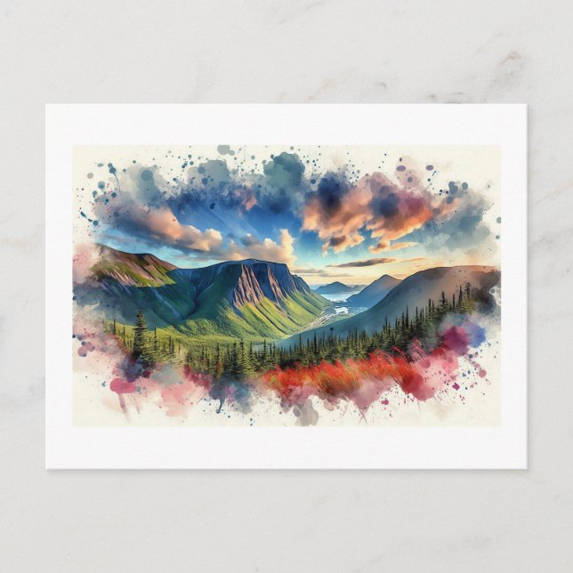 Majestic Mountain Landscape at Sunset,  Postcard (Front)
