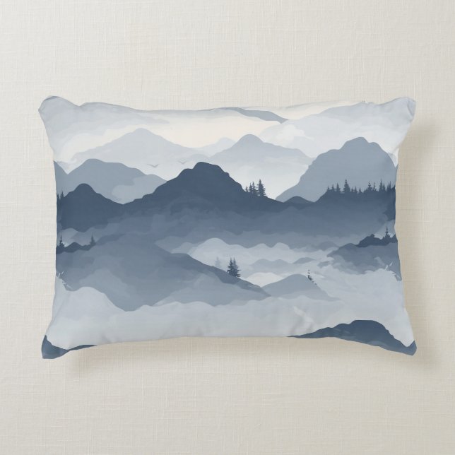 Majestic Mountain Landscape Decorative Cushion (Front)