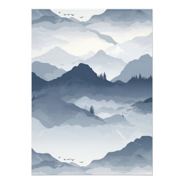 Majestic Mountain Landscape Photo Print (Front)