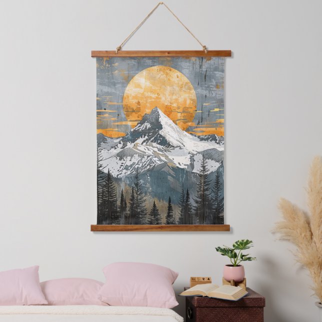 Majestic Mountain Landscape - Rustic Nature Hanging Tapestry (Bedroom)