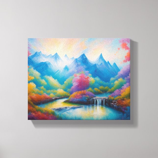 Majestic Mountain Oasis Canvas Print (Front)