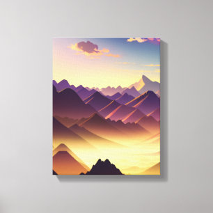 Majestic Mountain Sunset Canvas Print