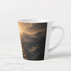 Majestic Mountain Sunset Landscape Latte Mug Nat