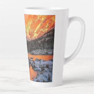 Majestic Mountain Sunset Winter Landscape Nature  Latte Mug