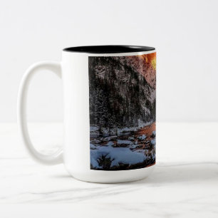 Majestic Mountain Sunset Winter Landscape Nature Two-Tone Coffee Mug