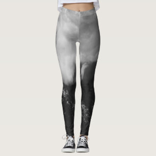 Majestic mountain underneath clouds leggings