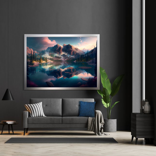 Majestic Mountains Mirror Lake with Soft Light Poster (Creator Uploaded)