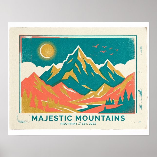 Majestic Mountains Riso print  (Front)