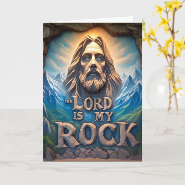 Majestic Mountains: The Lord Is My Rock Card (Yellow Flower)