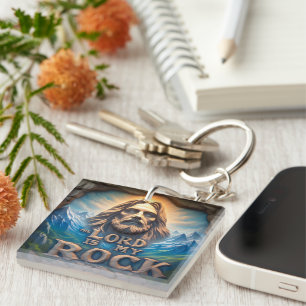 Majestic Mountains: The Lord Is My Rock Key Ring