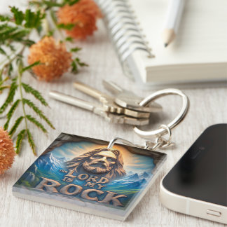 Majestic Mountains: The Lord Is My Rock Key Ring