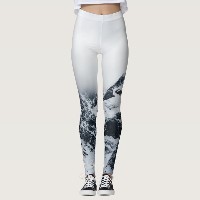 Majestic mountains under the clouds leggings (Front)