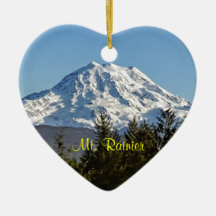 Majestic Mt. Rainier Ceramic Tree Decoration