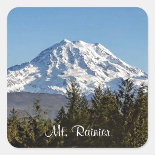 Majestic Mt. Rainier Square Sticker
