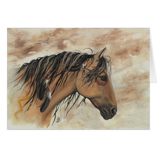 Majestic Mustang Horses by BiHrLe Card (Front Horizontal)