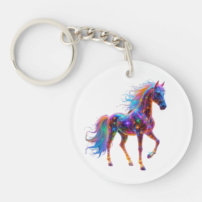 Majestic Neon Horse Key Ring (Front)