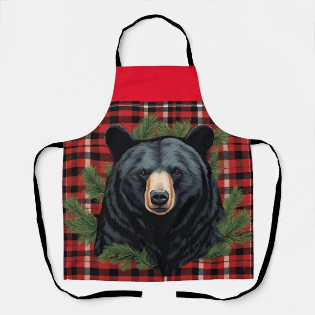 Majestic Northern Black Bear All-Over Print Apron (Front)
