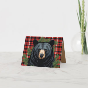 Majestic Northern Black Bear Folded Thank You Card