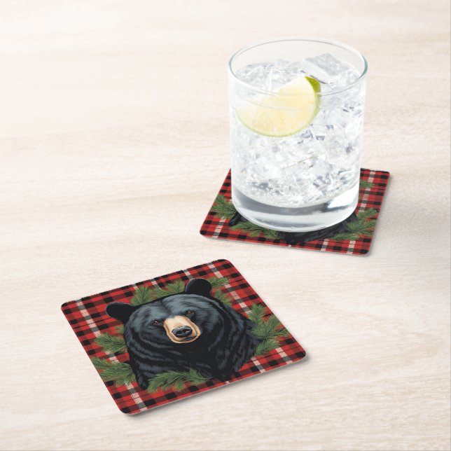 Majestic Northern Black Bear Paper Coaster (Insitu)