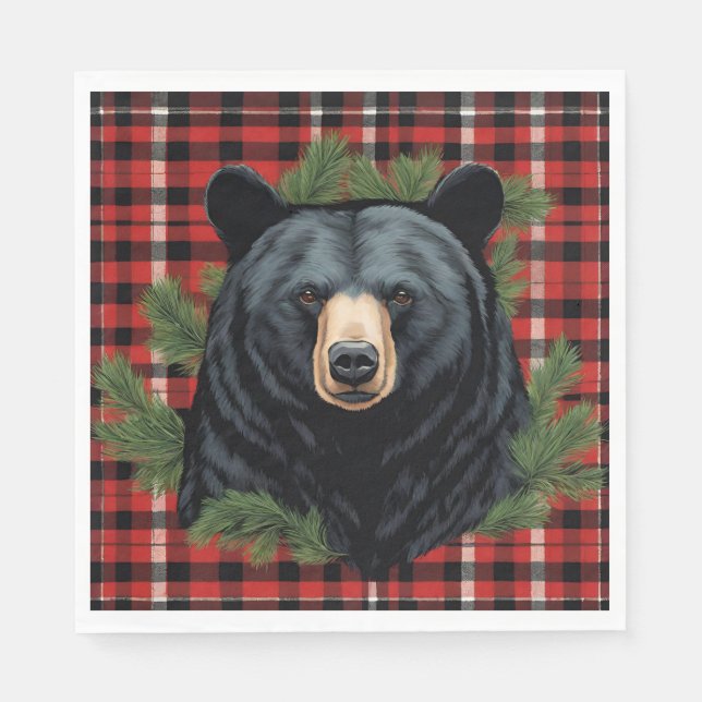 Majestic Northern Black Bear Paper Napkin (Front)