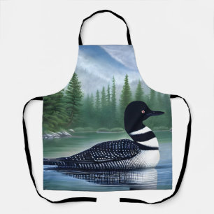 Majestic Northern Wilderness Loon  Apron