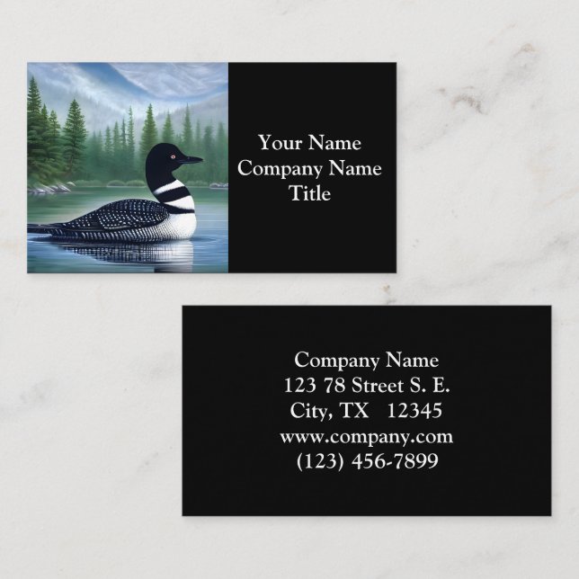 Majestic Northern Wilderness Loon  Business Card (Front/Back)