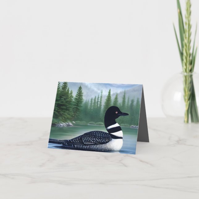 Majestic Northern Wilderness Loon  Card (Front)