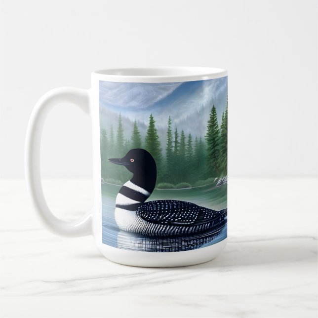 Majestic Northern Wilderness Loon  Coffee Mug (Left)