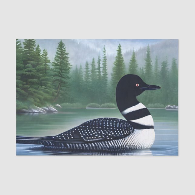Majestic Northern Wilderness Loon  Tissue Paper (Front)