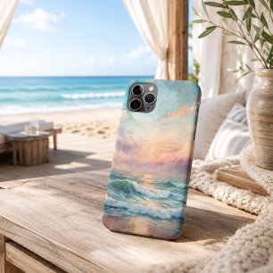 Majestic Ocean Sunset Waves Watercolor Coastal iPhone 11 Pro Case