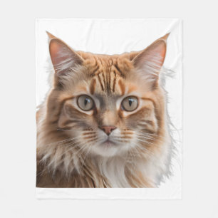 Majestic Orange Tabby Cat Portrait Fleece Blanket